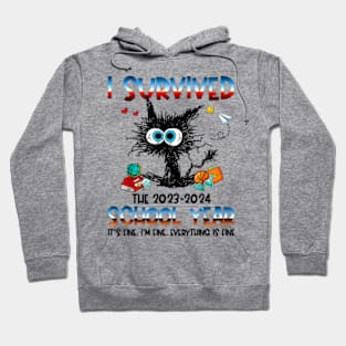 Happy Last Day of School 2024 Funny Teacher I Survived Last Day of The School Year 2024 Hoodie